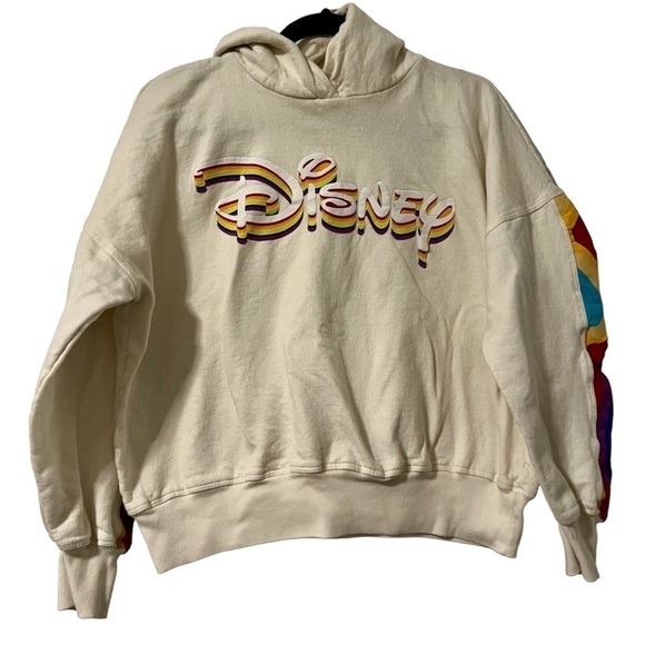 Disney Rainbow 80s Style Pride Hoodie Size P - Picture 1 of 7